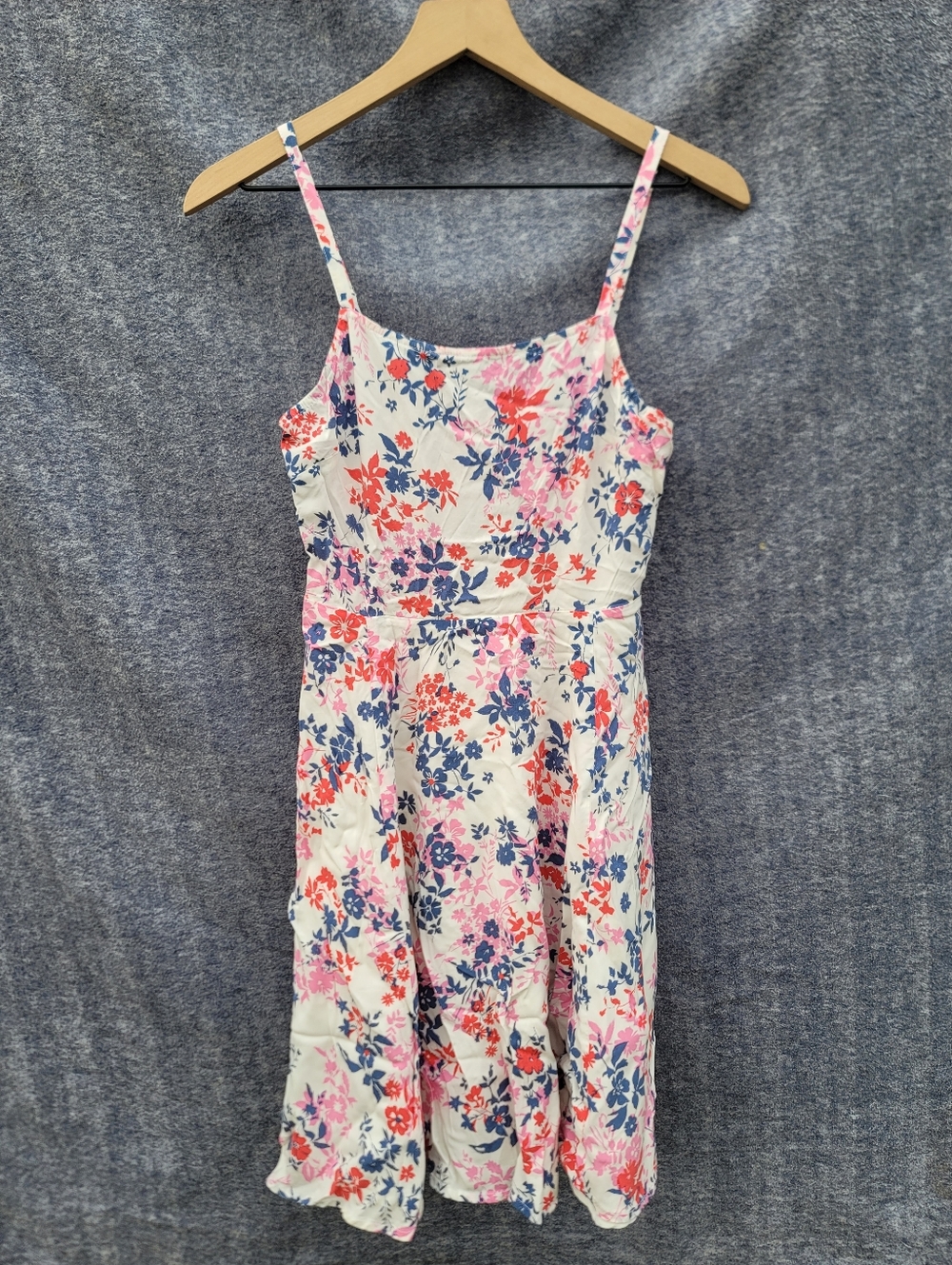 Gap Fit and Flare Cami Dress White Floral Cottagecore Coquette Soft Girl Sz XS